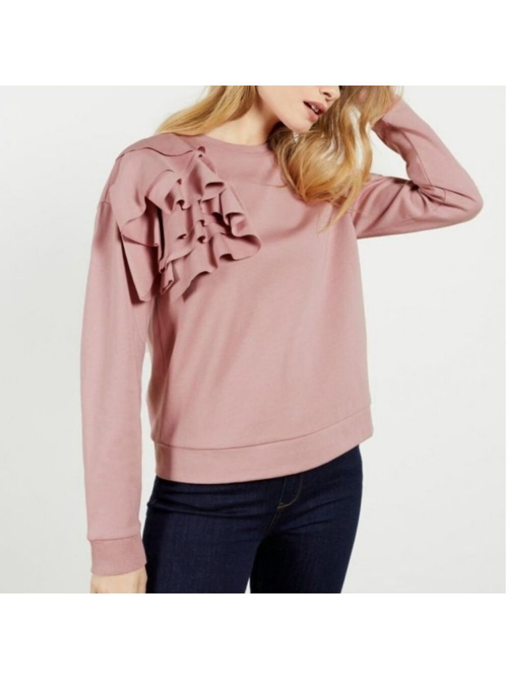 Ted Baker Ozai Pink Ruffle Sweatshirt